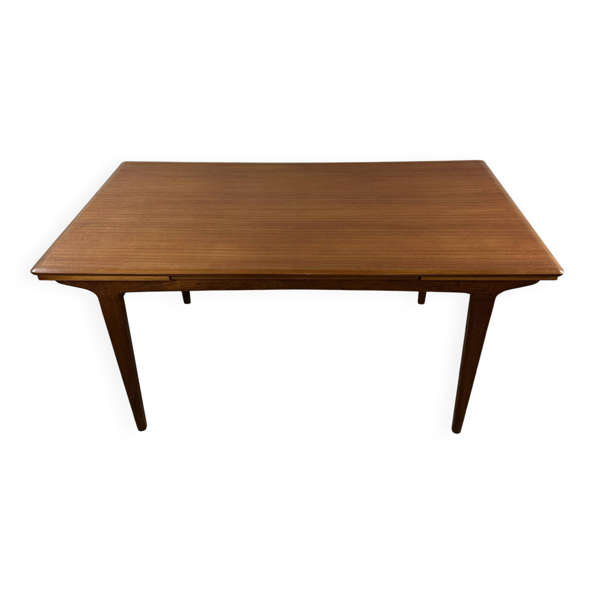 Vintage Scandinavian teak dining table 1970s – 2 integrated extensions