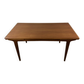 Vintage Scandinavian teak dining table 1970s – 2 integrated extensions