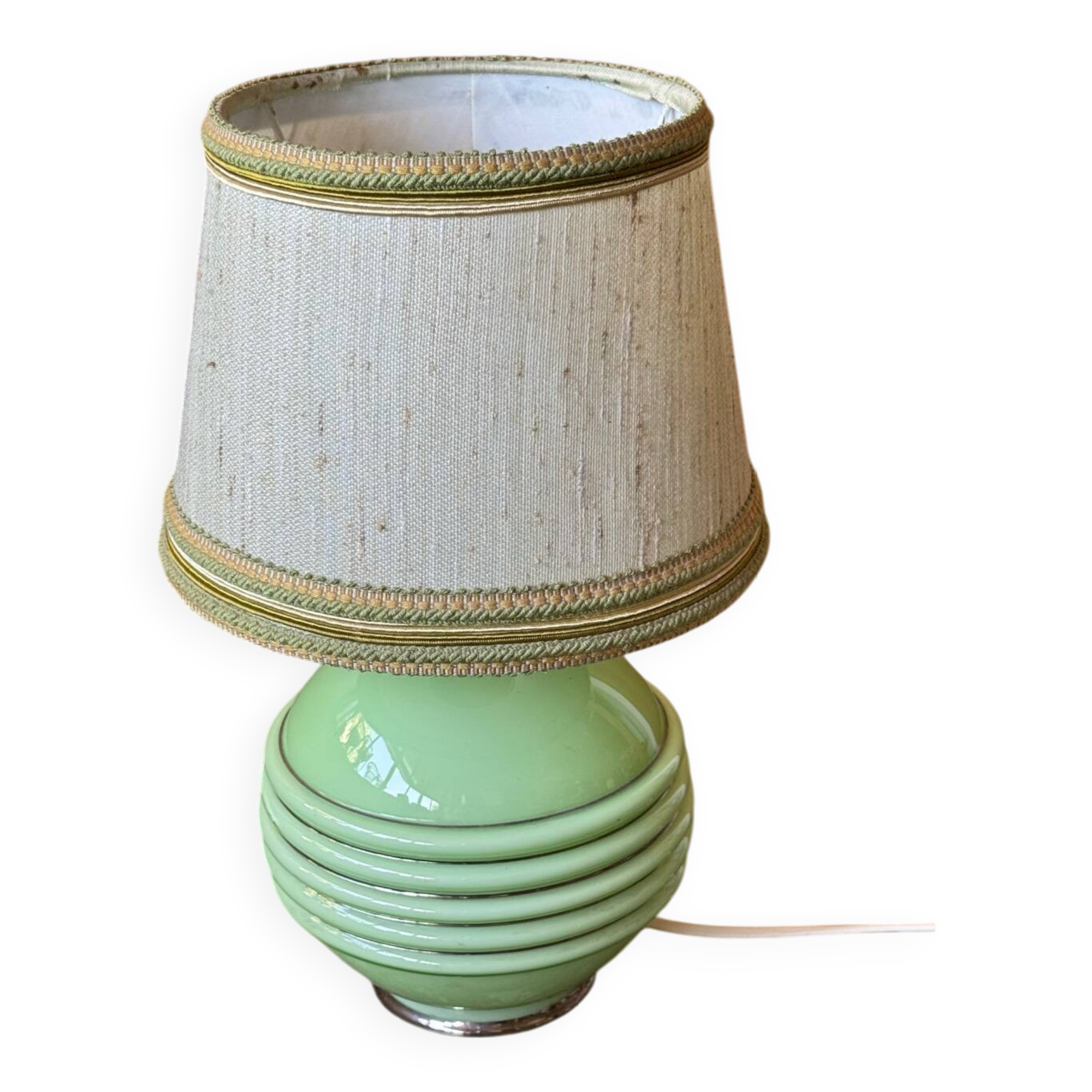 Opaline bedside lamp