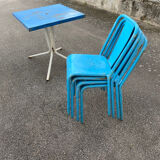 Set of 4 Tolix bistro chairs & table