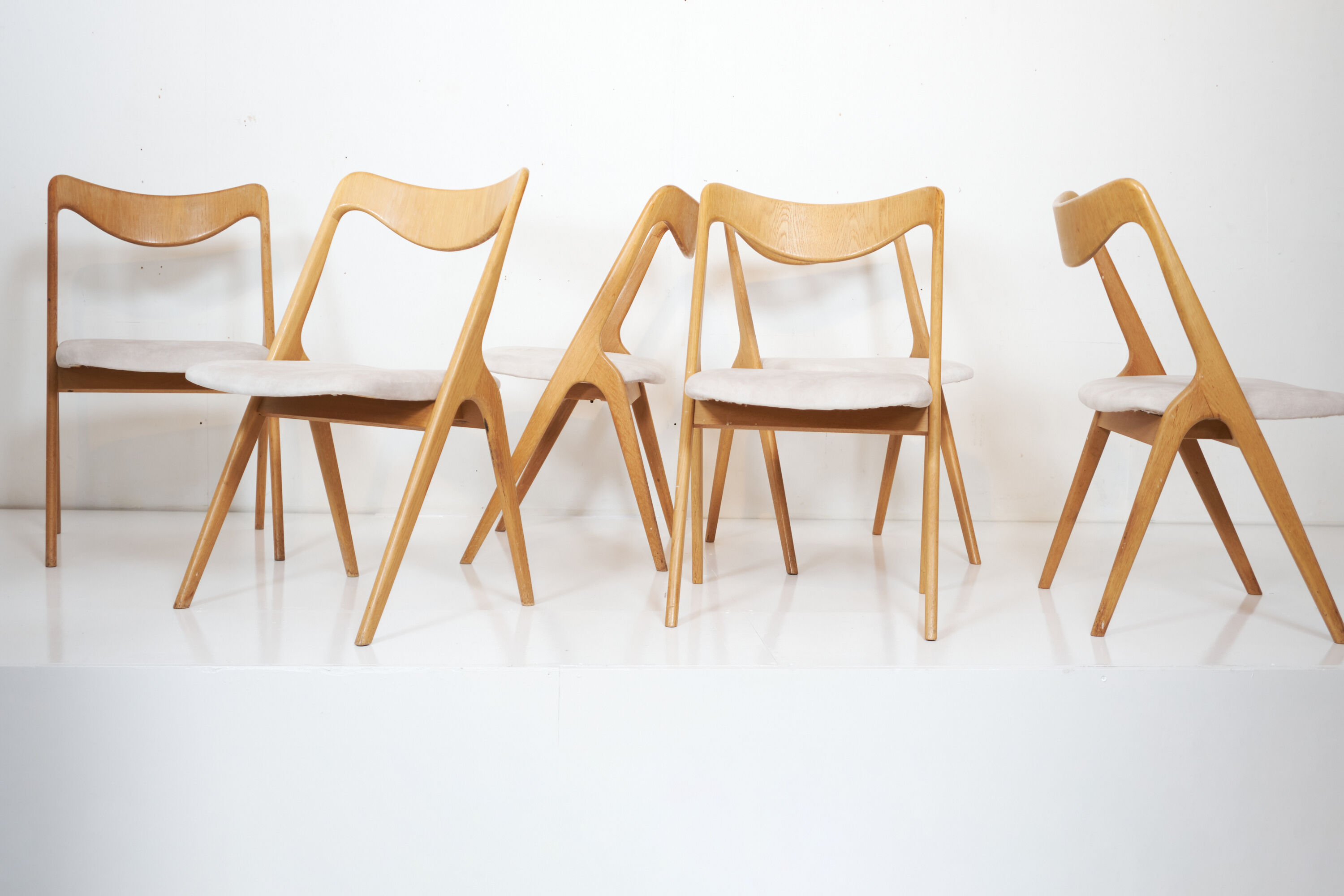 Set of 6 oak chairs by Albin Johansson & Sons 1960