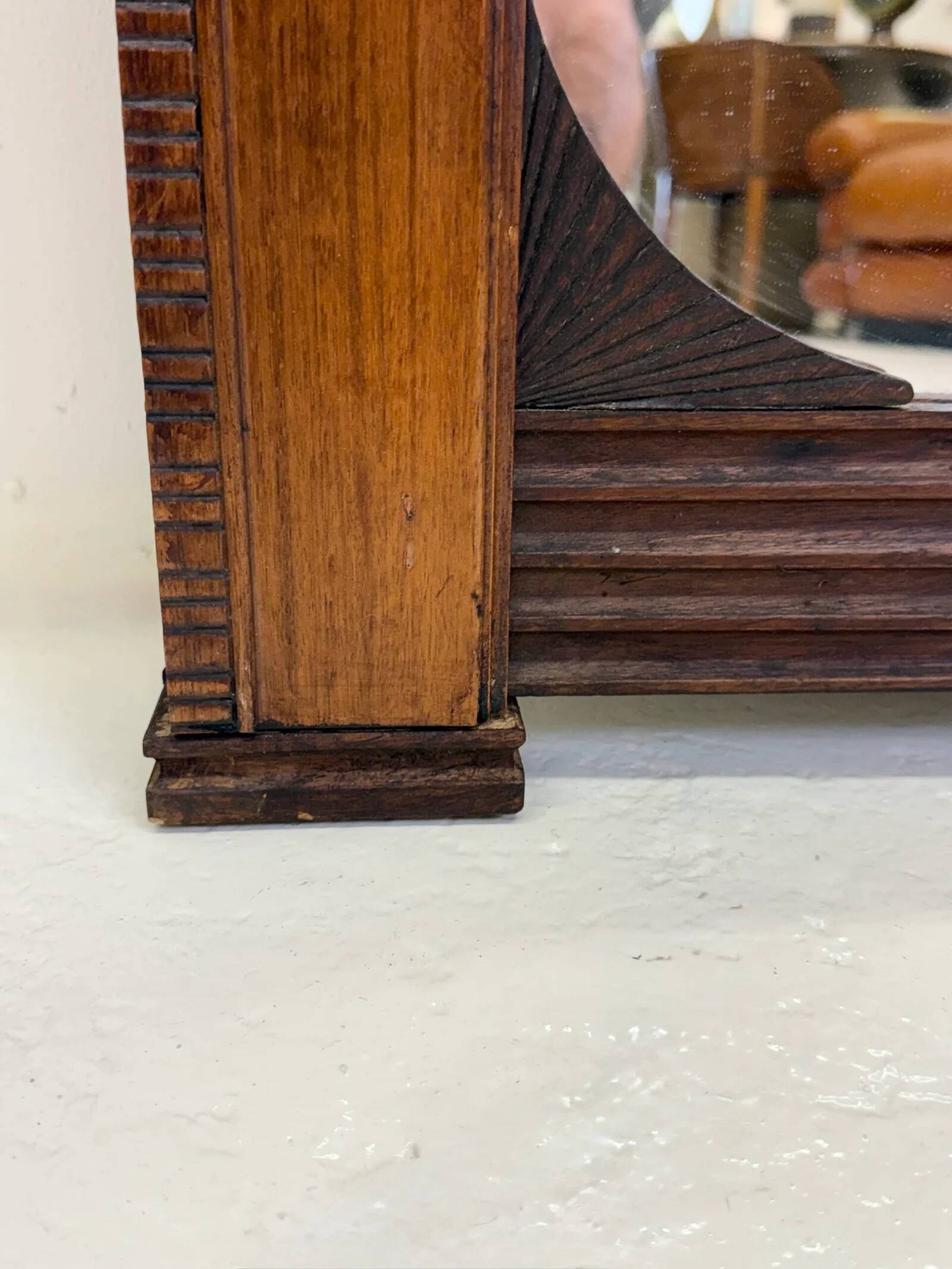 Miroir art déco en bois sculpté, 1930s