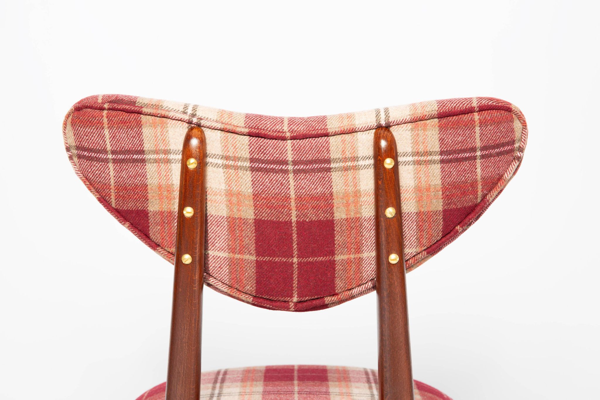 Classic Scottish chair in red burgundy tartan pattern, mid-century, Europe, 1960s.