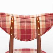 Classic Scottish chair in red burgundy tartan pattern, mid-century, Europe, 1960s.