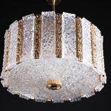 Vintage Kalmar lamp from the 60s, brass and glass