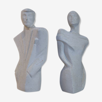 Porcelain man and woman statue from the 1980s