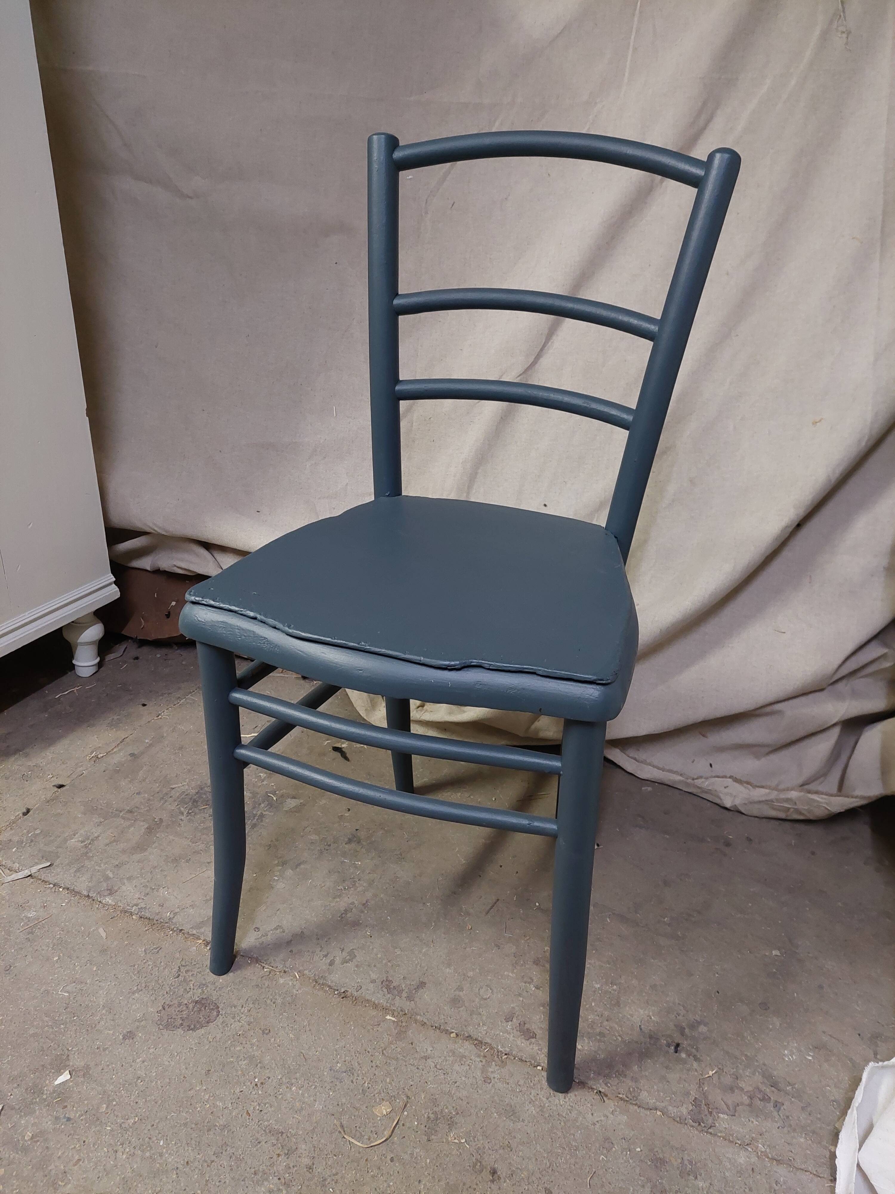 Dark blue wooden chair