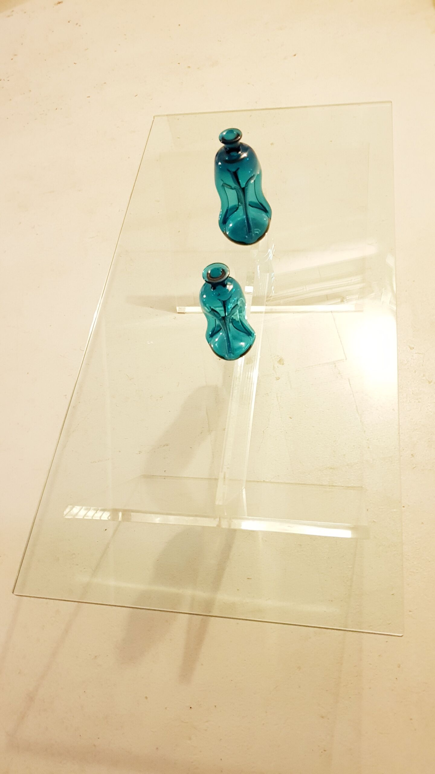 Glass and plexiglass coffee table 1970