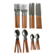 24 vintage stainless steel and orange plastic cutlery sets