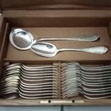 Housewife SFAM model Chambly rocker Louis XV silver metal wooden box