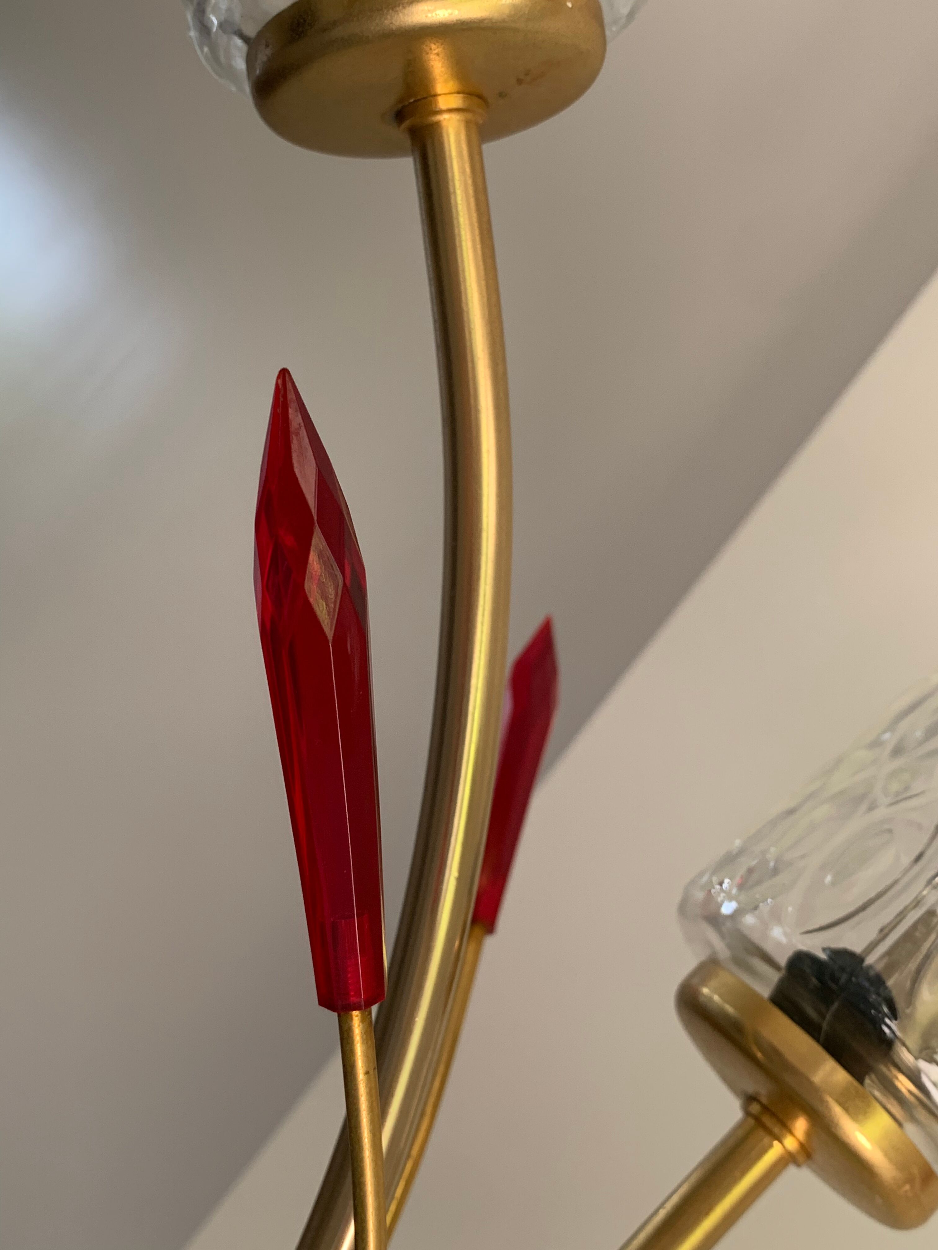 Vintage brass floor lamp with 3 lights, 1960s
