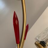 Lampadaire vintage laiton 3 feux 1960