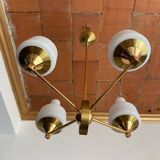 Lustre doré opalines vintage