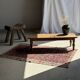 Four-legged stool in antique teak from Indonesia H 50 L 52