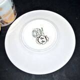 Litron cup from Limoges in porcelain with pink and gold decoration, signed Porcelaine d’Art PP.