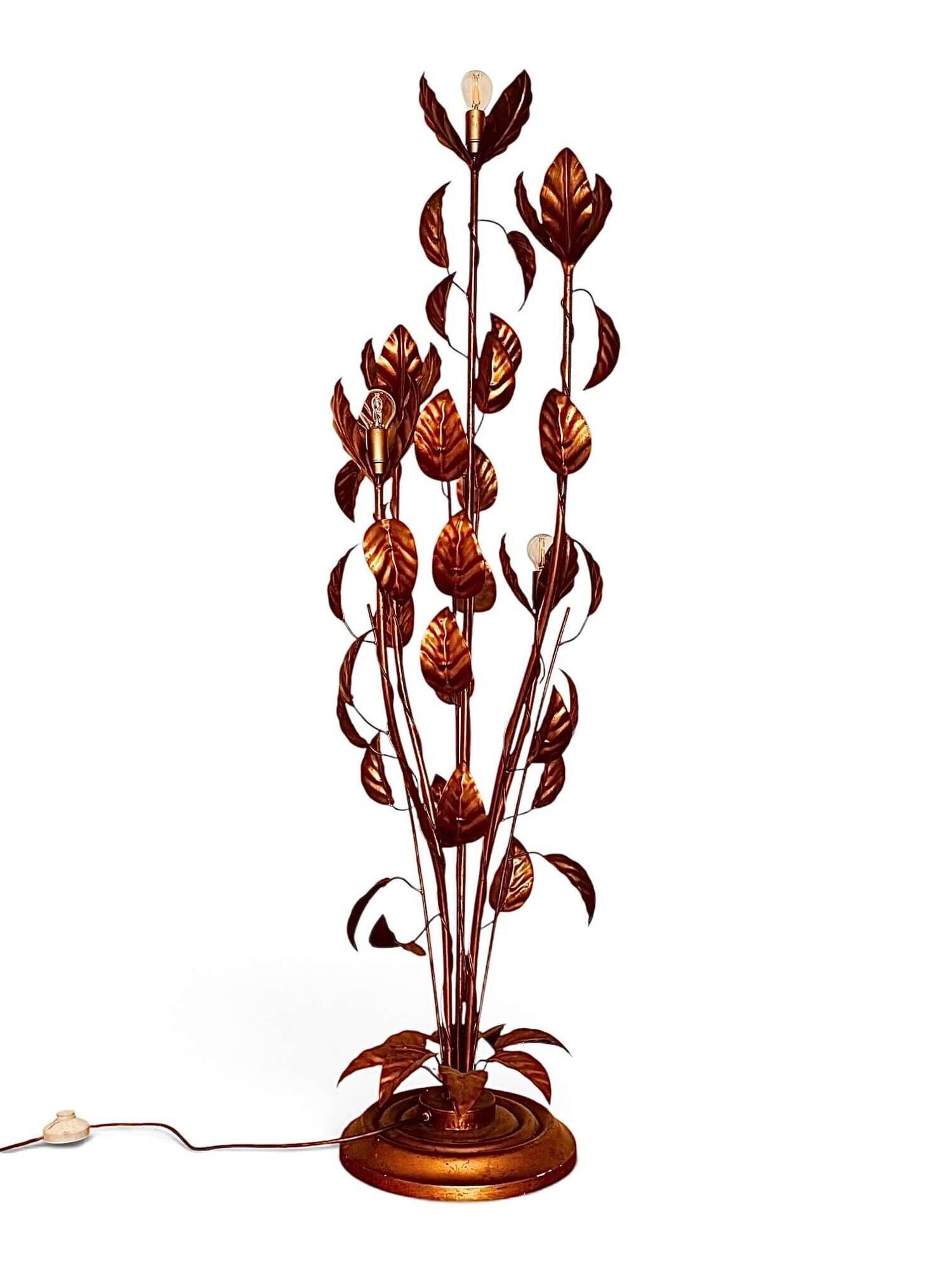 Hans Kögl, golden floor lamp from the 70s
