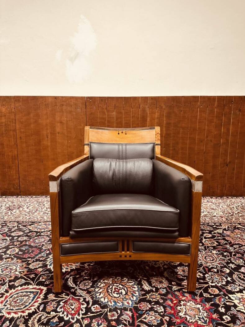 Classic Art Deco Armchair Black Low