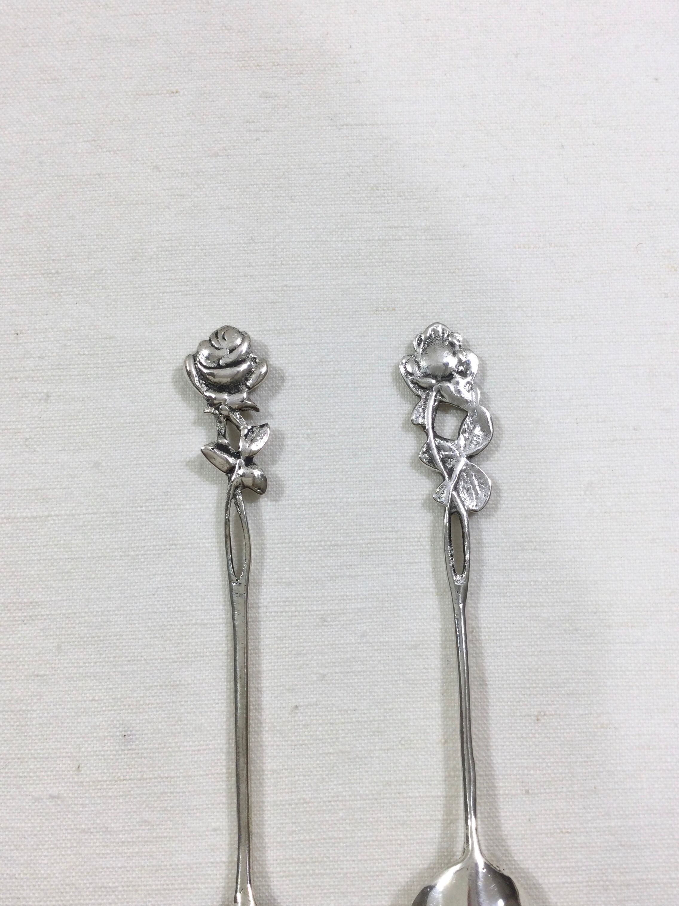 Set of 8 art nouveau silver spoons