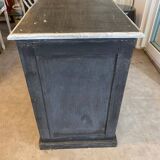 Antique professional furniture in patinated wood with 3 administration locker drawers