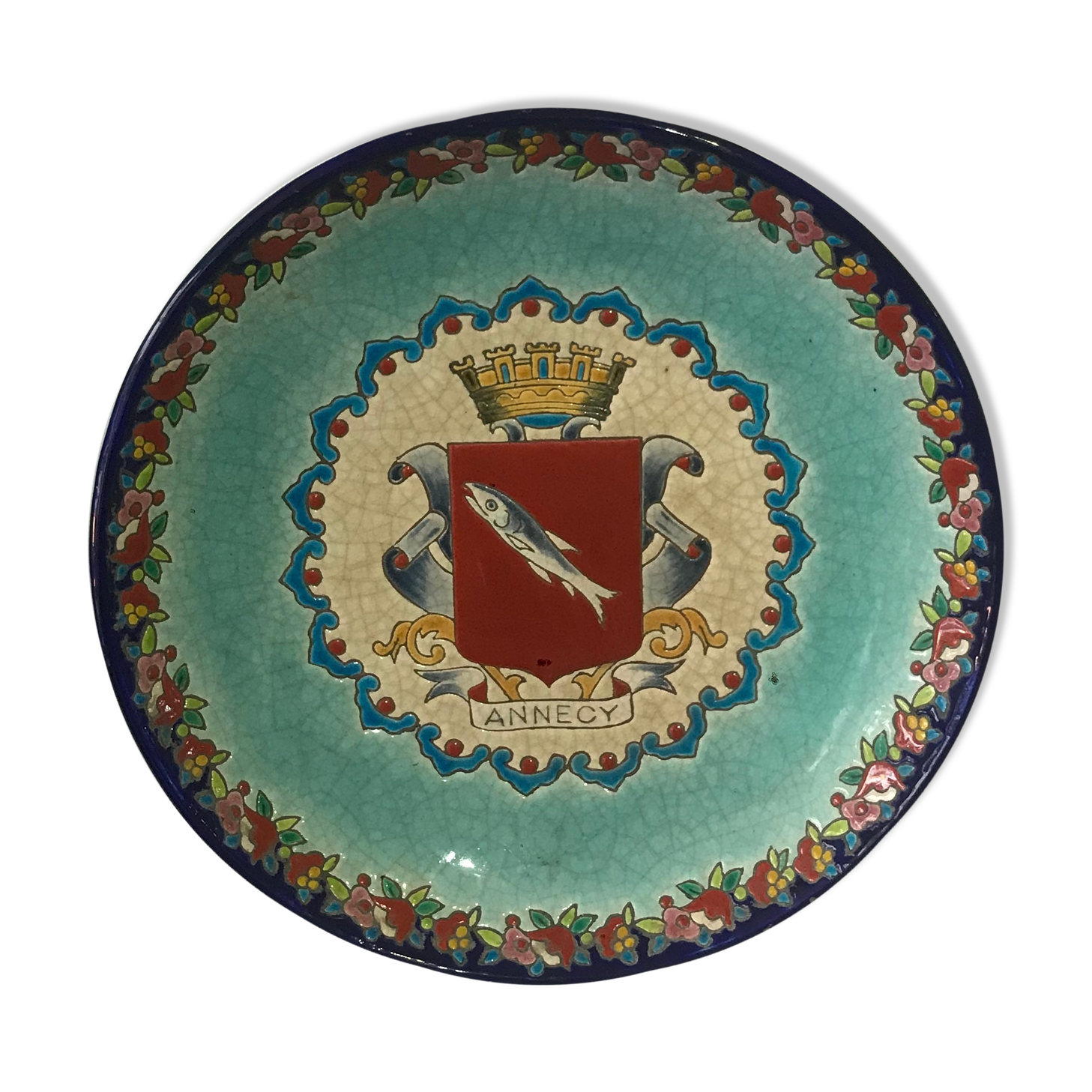 Longwy enamel plate