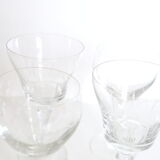 Set of 4 mismatched, crystal wine glasses