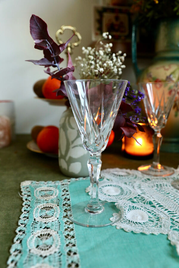 5 verres à vin rouge en cristal Saint Louis