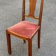 Art Deco chair in solid wood and burgundy velvet fabric