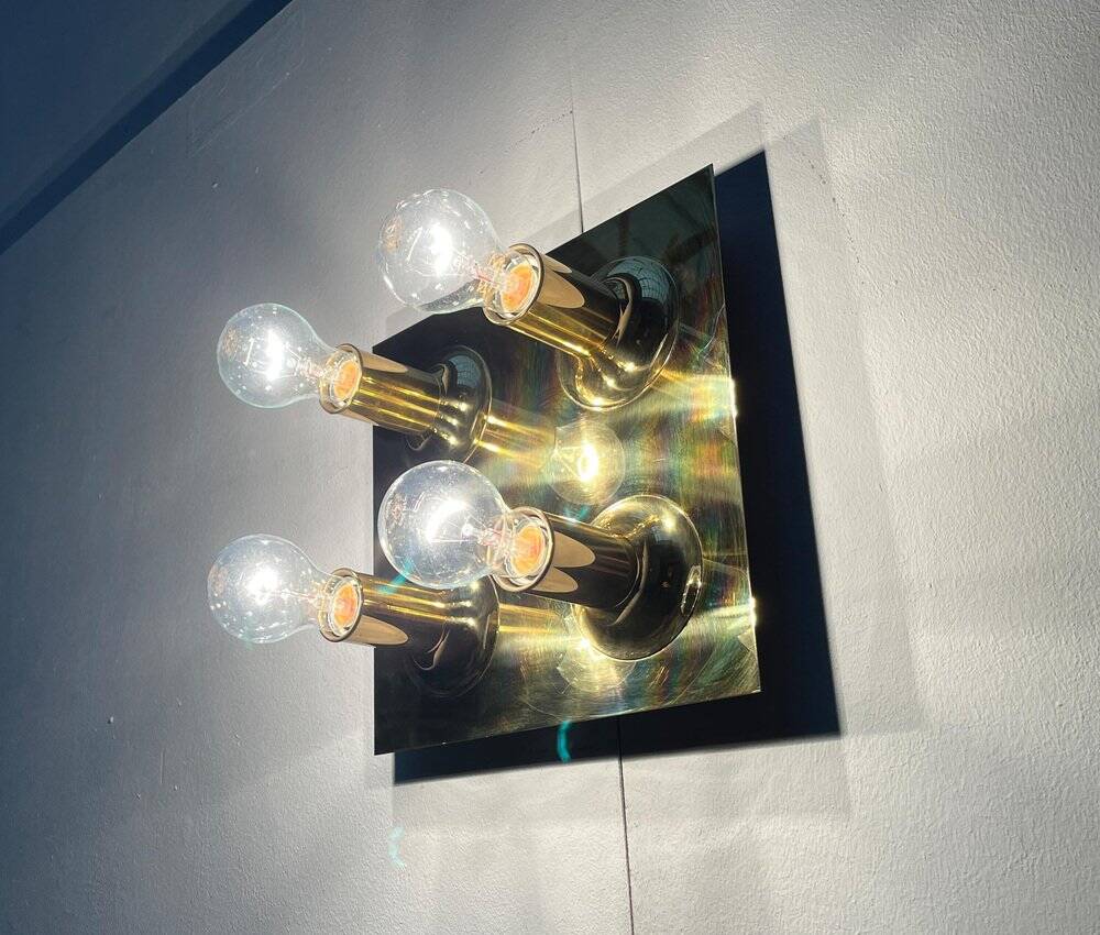 Ceiling lamp or wall sconce in brass from the mid-century German space age by Cosack, 1960s.