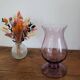 Tall purple glass candle holder / tealight holder