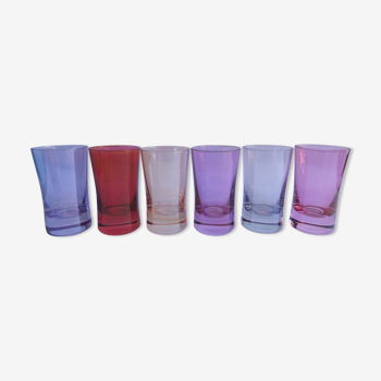 6 verres à shot colorés