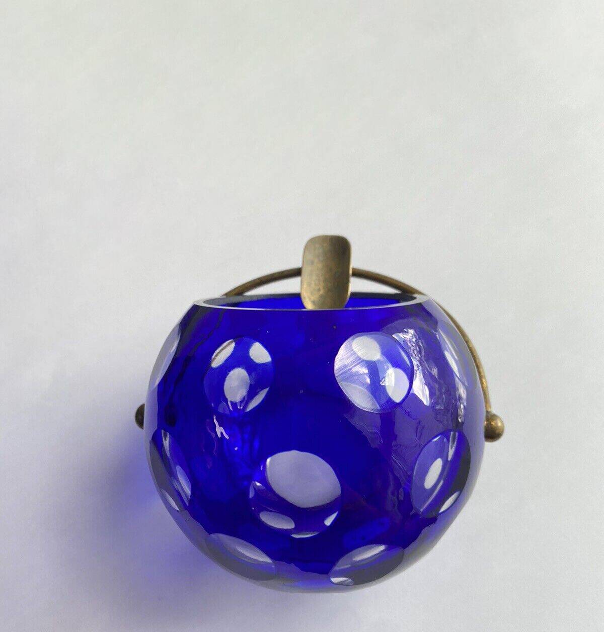 Vintage Ashtray • Crystal Ball Blue • Marita Voigt • Harzkristall • Space Age • 1970