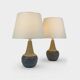 Pair of Einar Johansen ceramic table lamps, Soholm, Denmark, 1960s