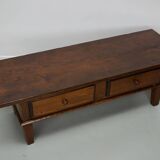 Table basse rustique en châtaignier de style campagnard espagnol du XIXe siècle