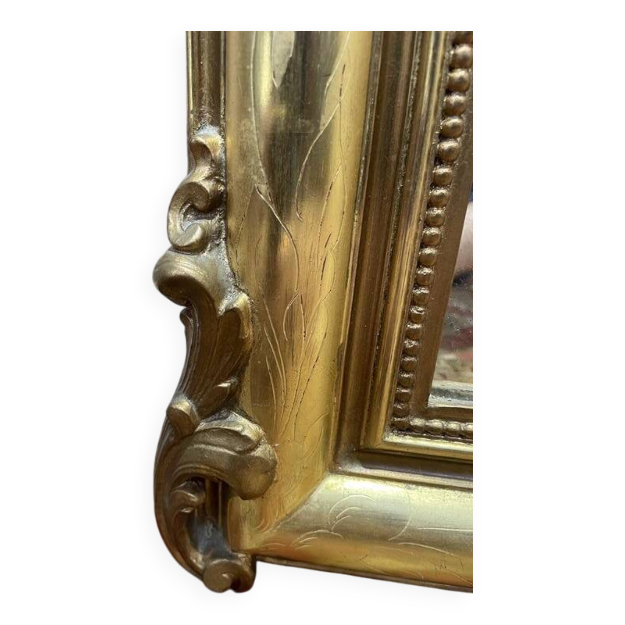 Miroir époque Louis Philippe à fronton OR