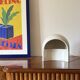 Organic white ceramic table lamp, Italy 1970