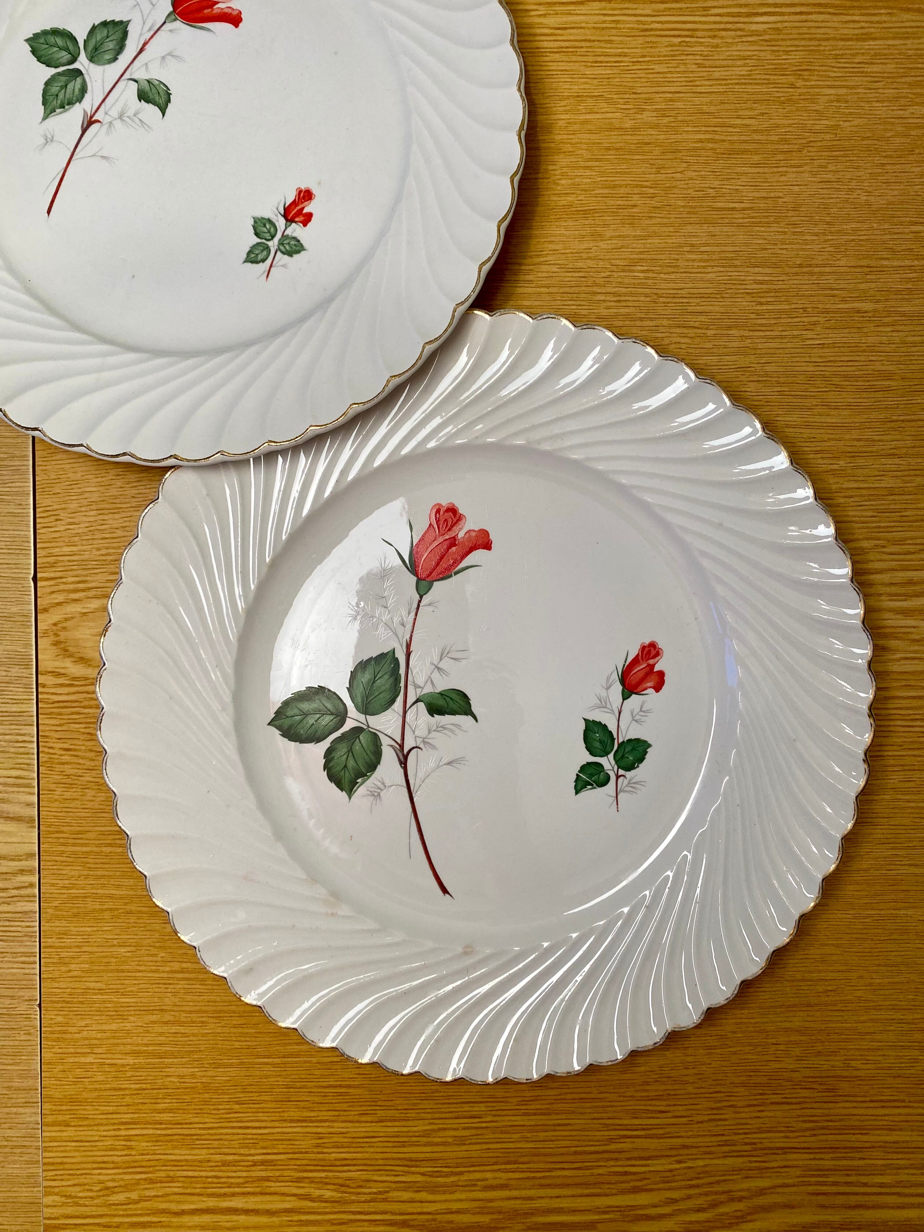 Luneville with Roses serving dishes set