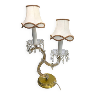 Vintage *Maria Theresa Style Table Lamp – 1950's Crystal & Brass