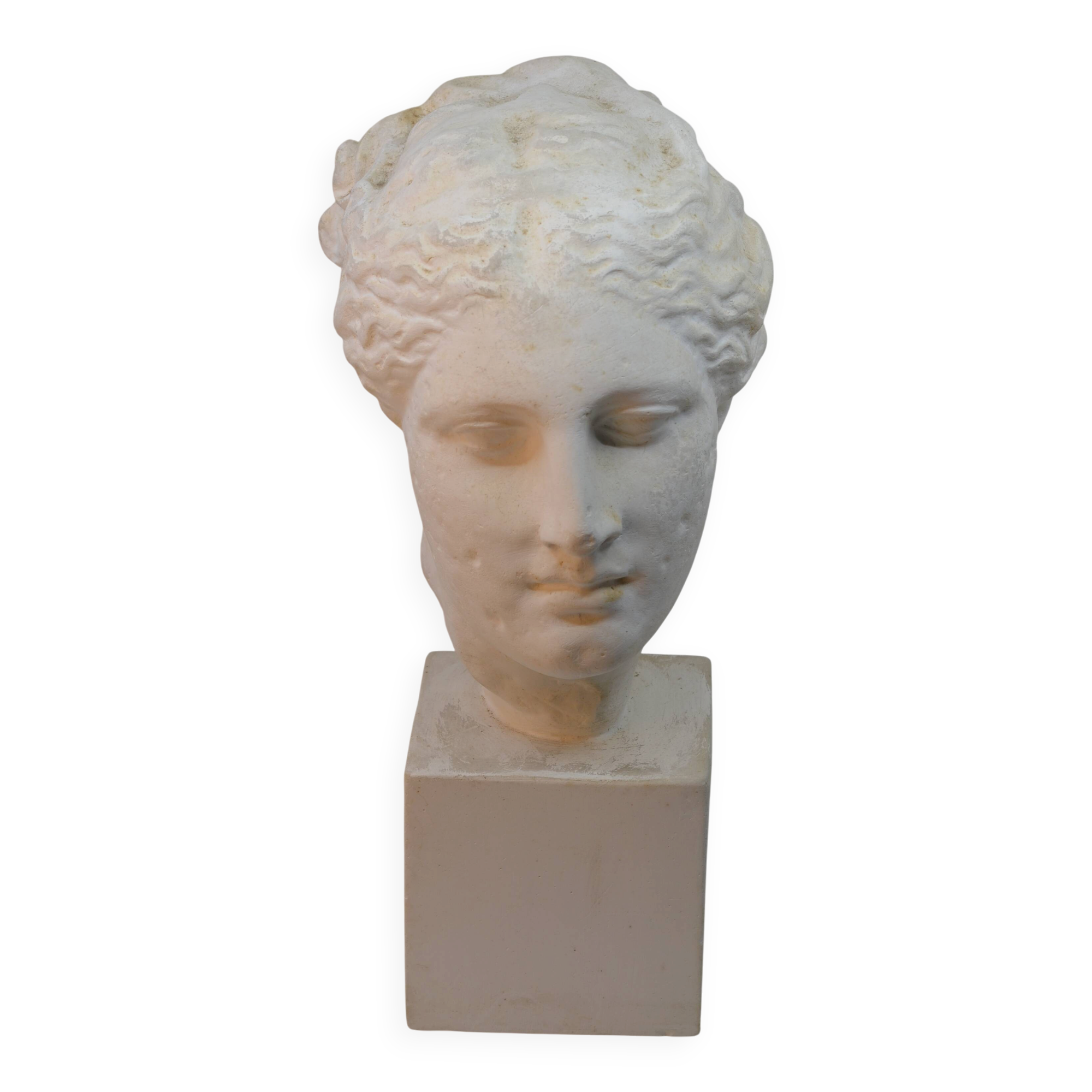 Female plaster head – antique style – decorative bust 43 cm