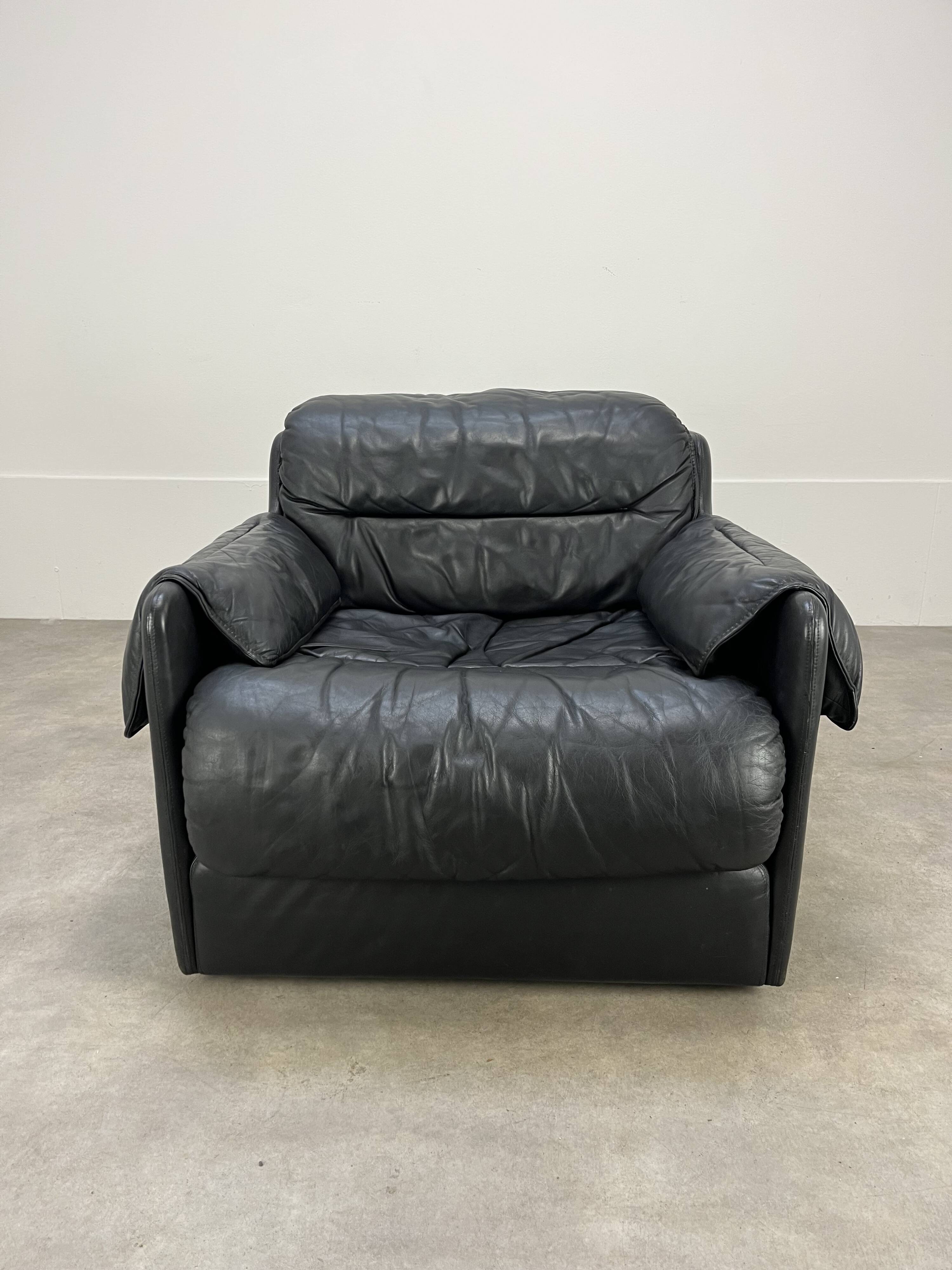 Fauteuil convertible cuir de Dreipunkt, années 70