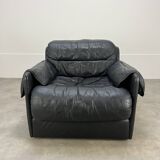 Leather convertible armchair from Dreipunkt, 1970s