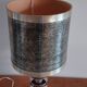 Chromed metal lamp and metallic paper lampshade. 70s
