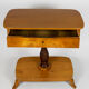 Danish Biedermeier elm occasional table with carved base and drawer
