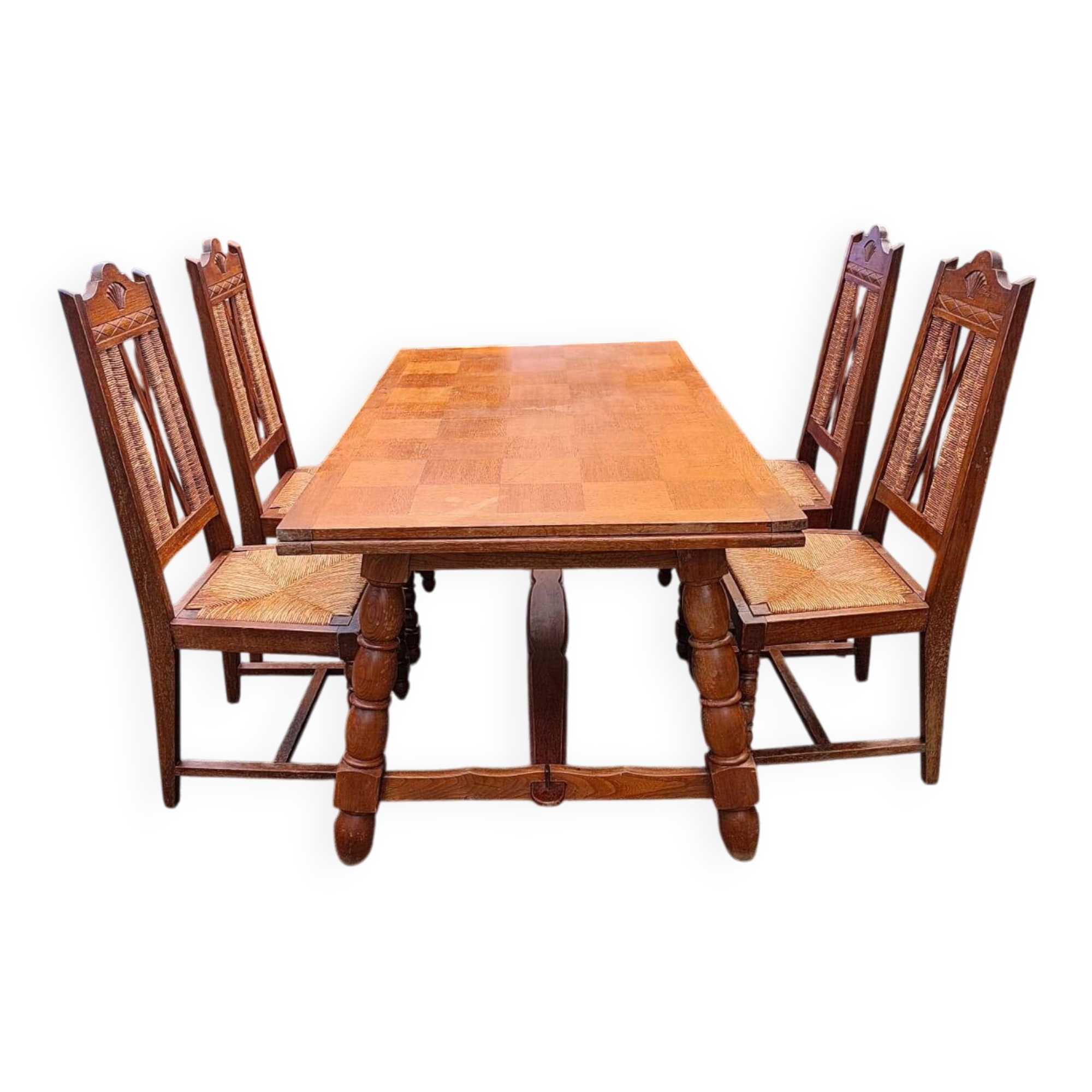 Dining room table and chairs set | Neo-Basque style | Vintage e