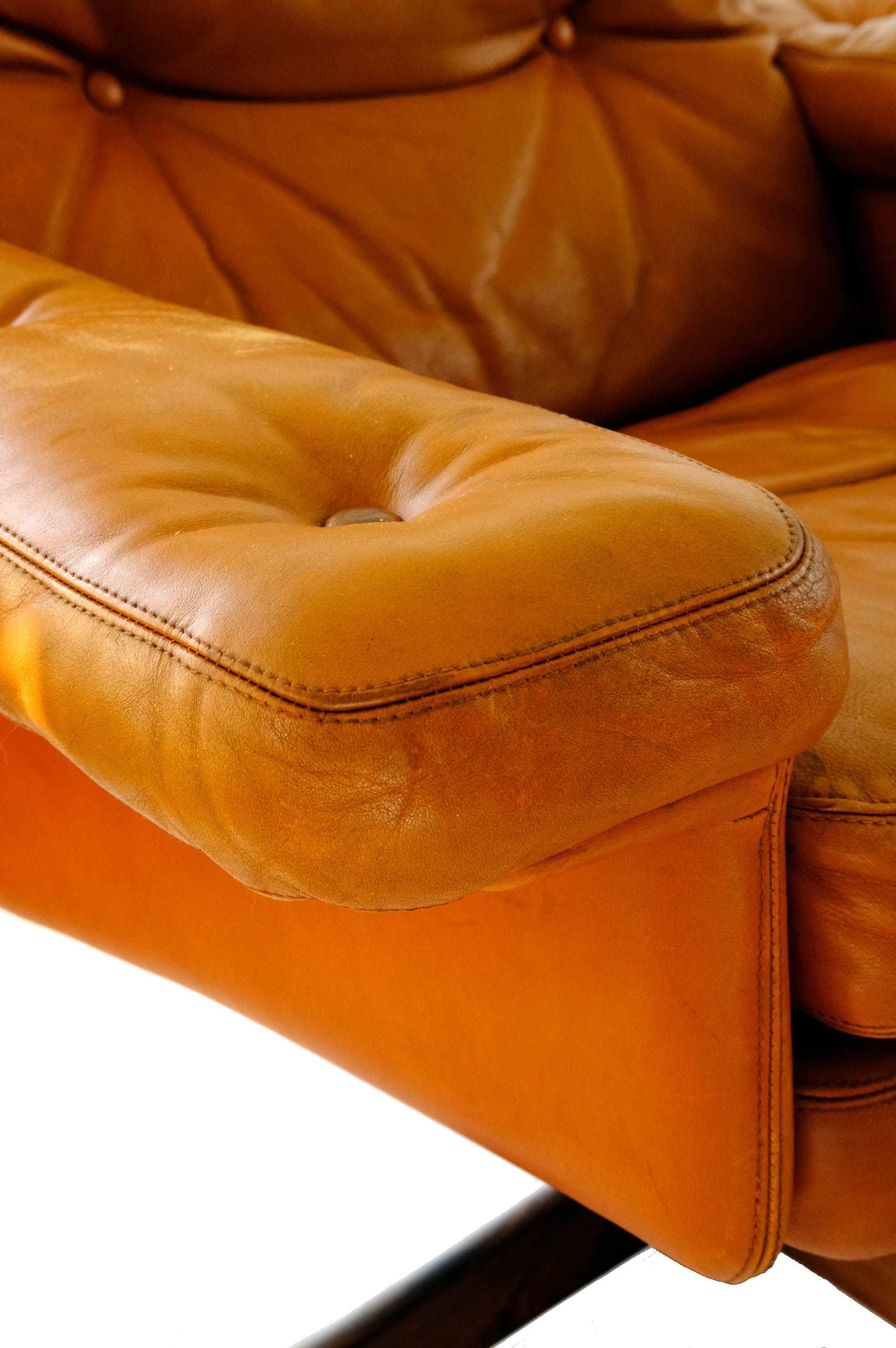 Set of Leather Sofa & 3 Armchairs by Sven Ivar Dysthe, Norway 1960's