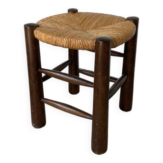 Brutalist rustic oak stool