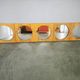 Vintage 1970s Czech Oak Veneer Square Mirror with Circular Glass