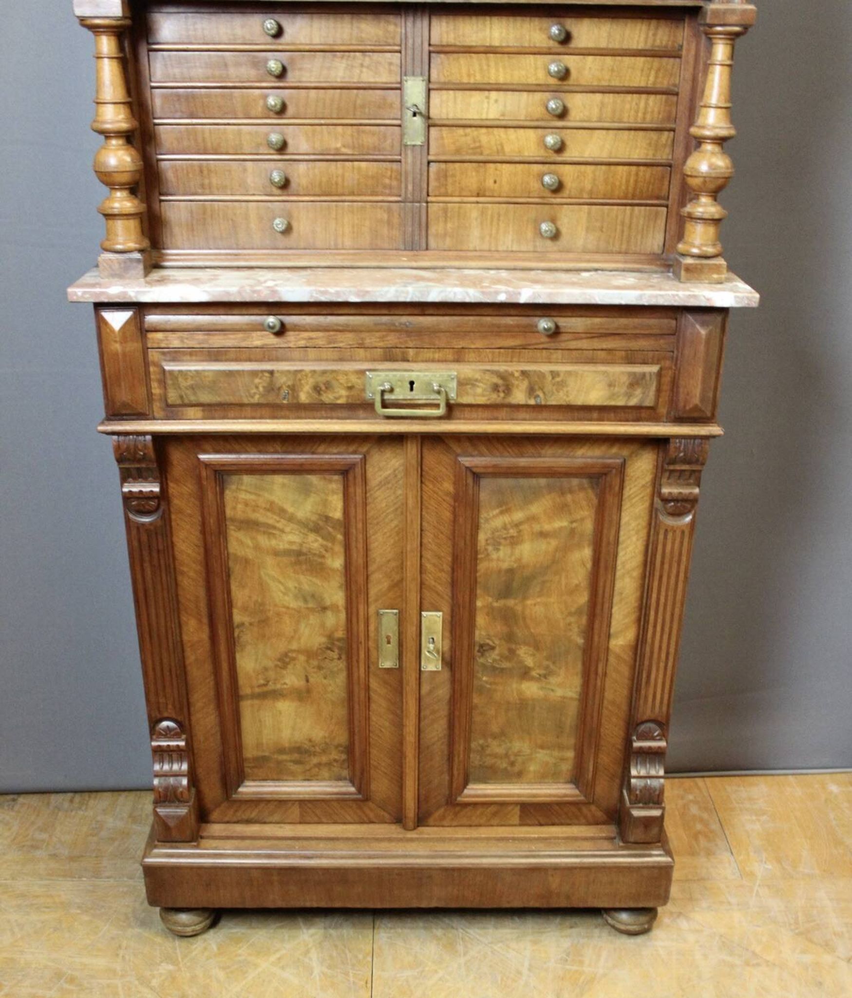 Late 19th century walnut dentist's cabinet