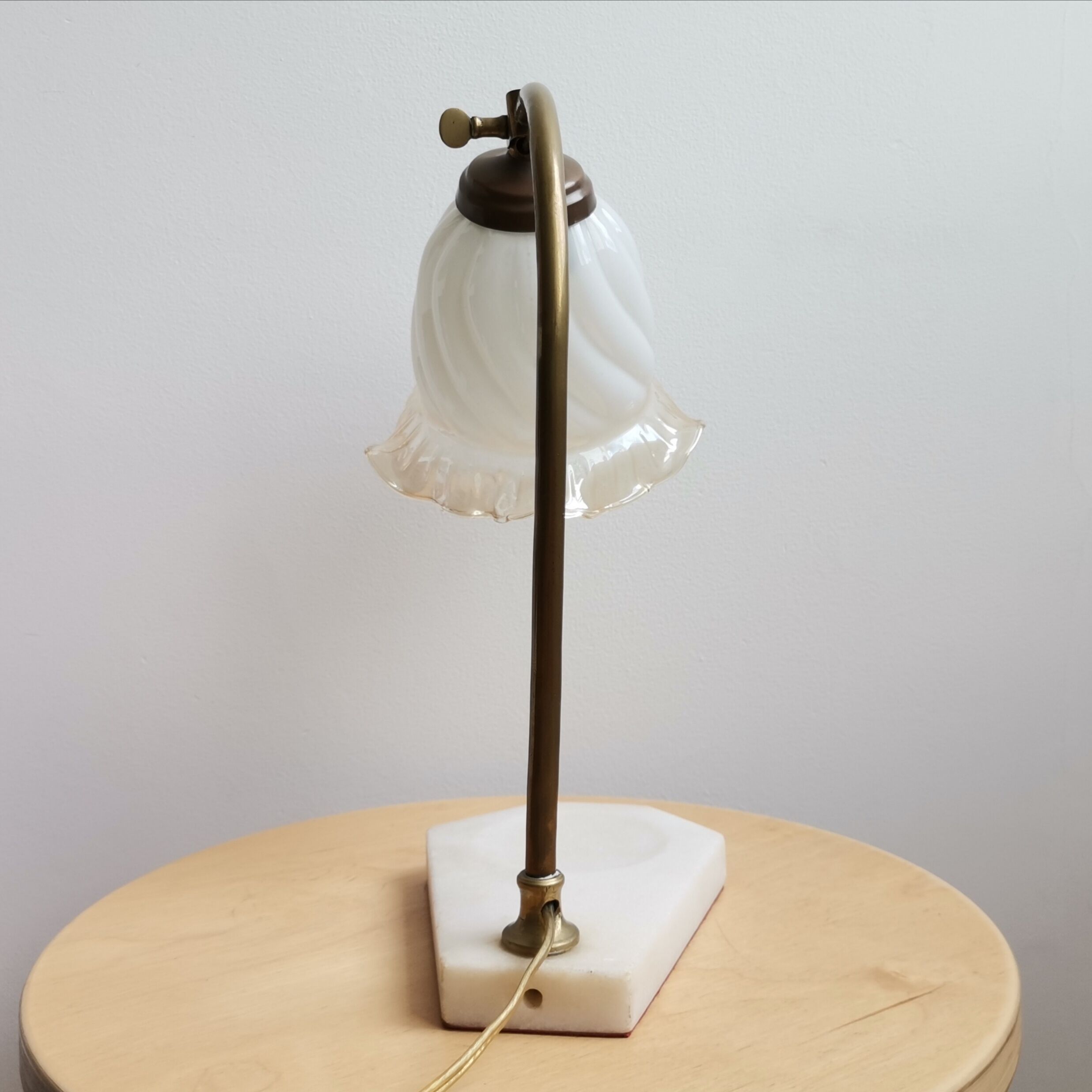 Vintage 40s Art Deco marble table lamp