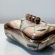 Antique Scandinavian ceramic cookie tin / candy box - 1960s