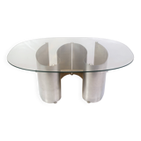 Unique Coffee Table With Glass Top By Jørgen Flemmer From 1980s